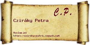 Cziráky Petra névjegykártya