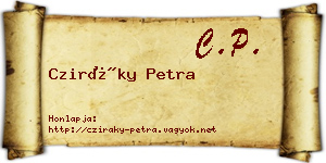 Cziráky Petra névjegykártya